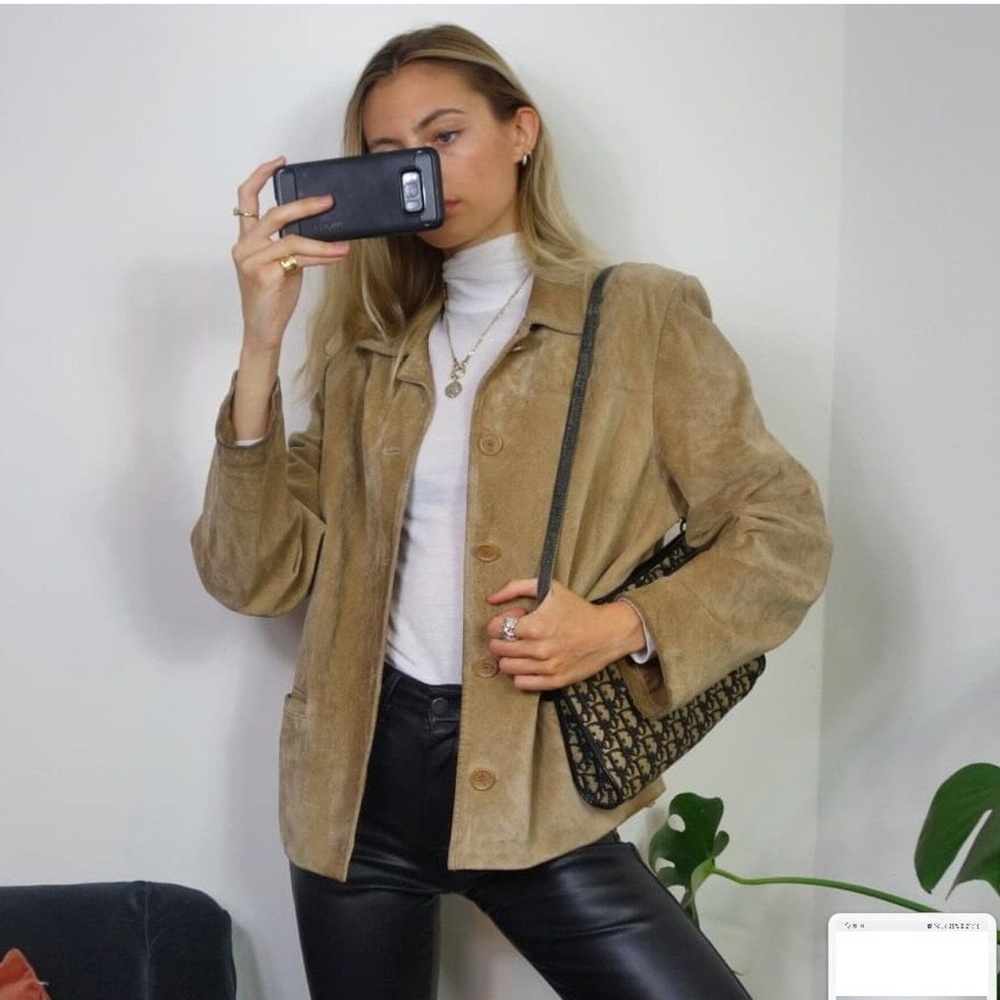Vintage 100% leather zip up jacket - Picture 3 of 8